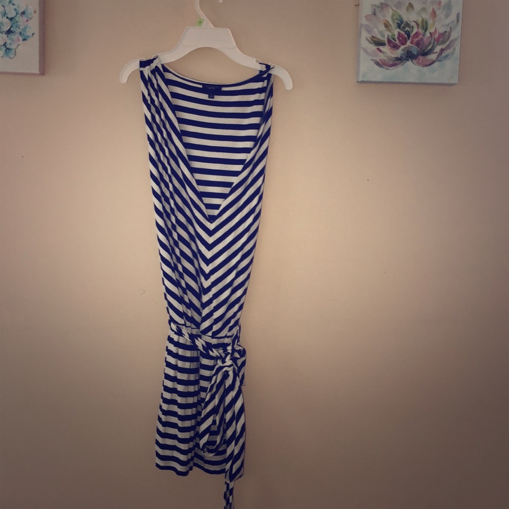 Navy blue and Ivey white striped tunic